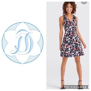 Draper James Navy and Pink Floral Dress